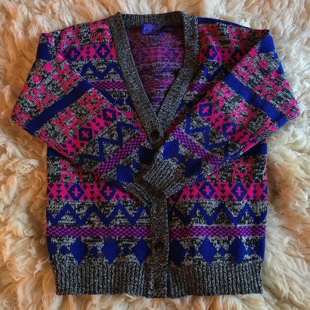 Vintage Colorful Grandpa Cardigan